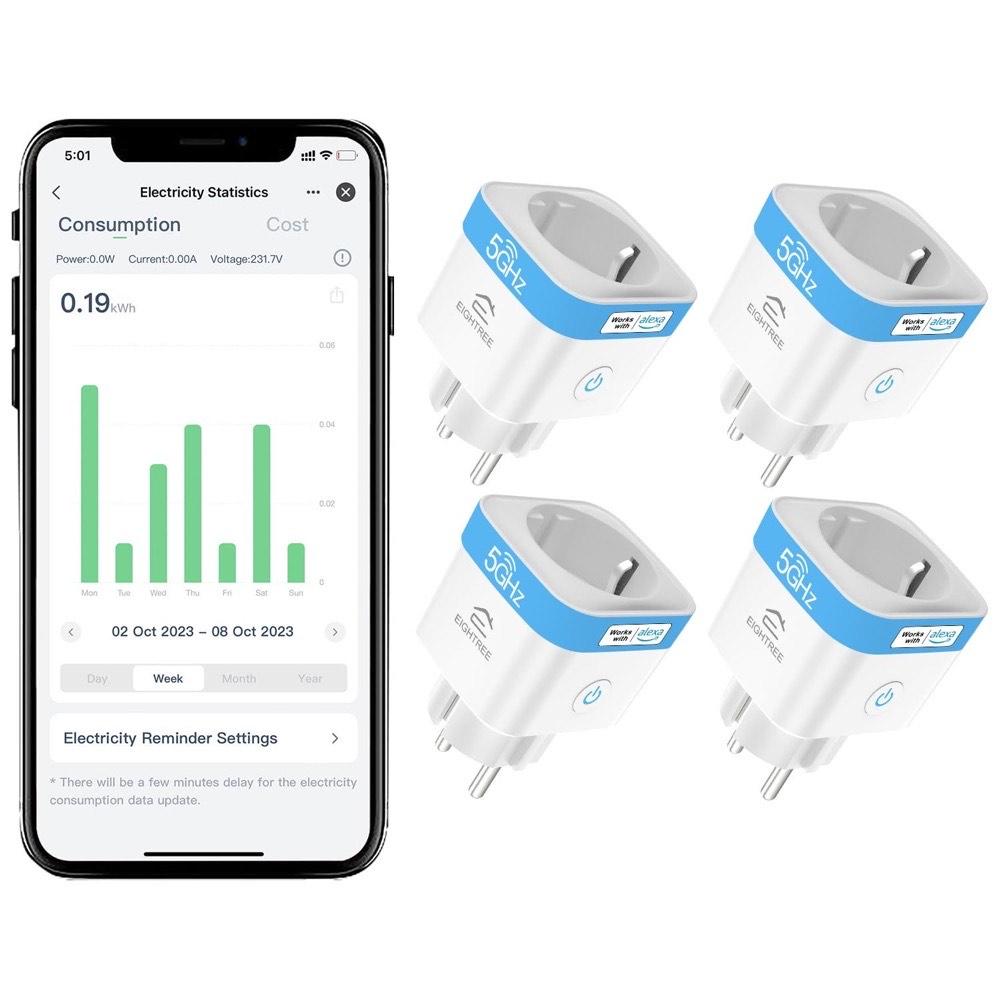 EIGHTREE ET55 Dualband WLAN-Steckdose 4er