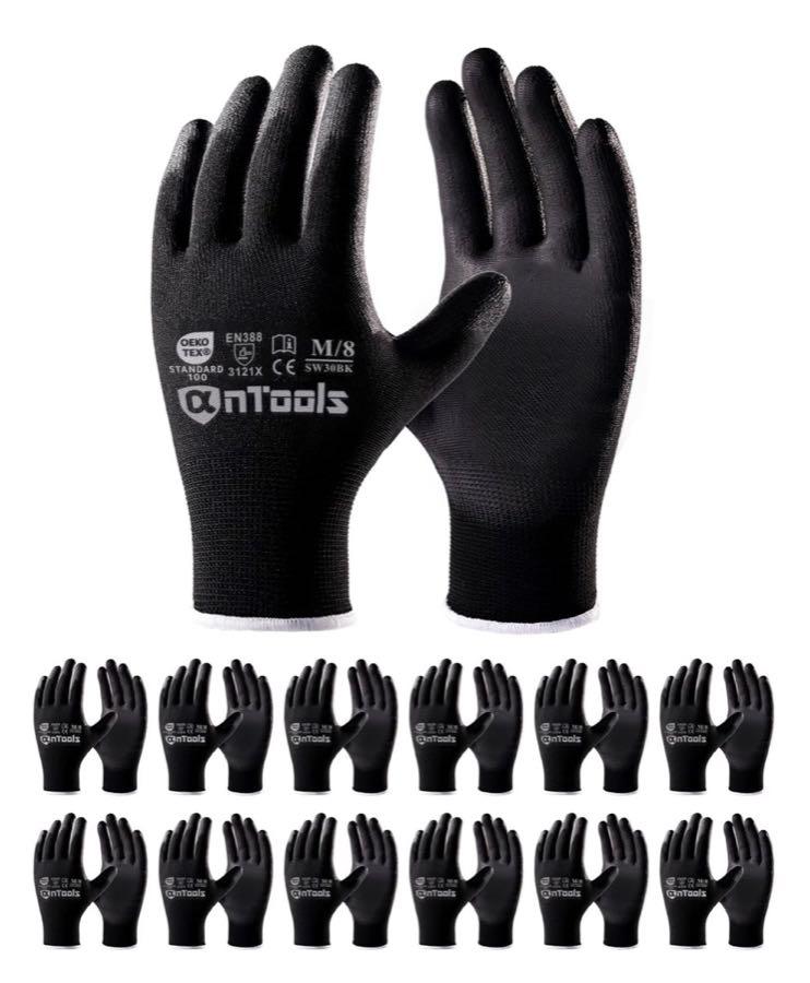 antools antools PU-Arbeitshandschuhe 12 Paar Gr. 8