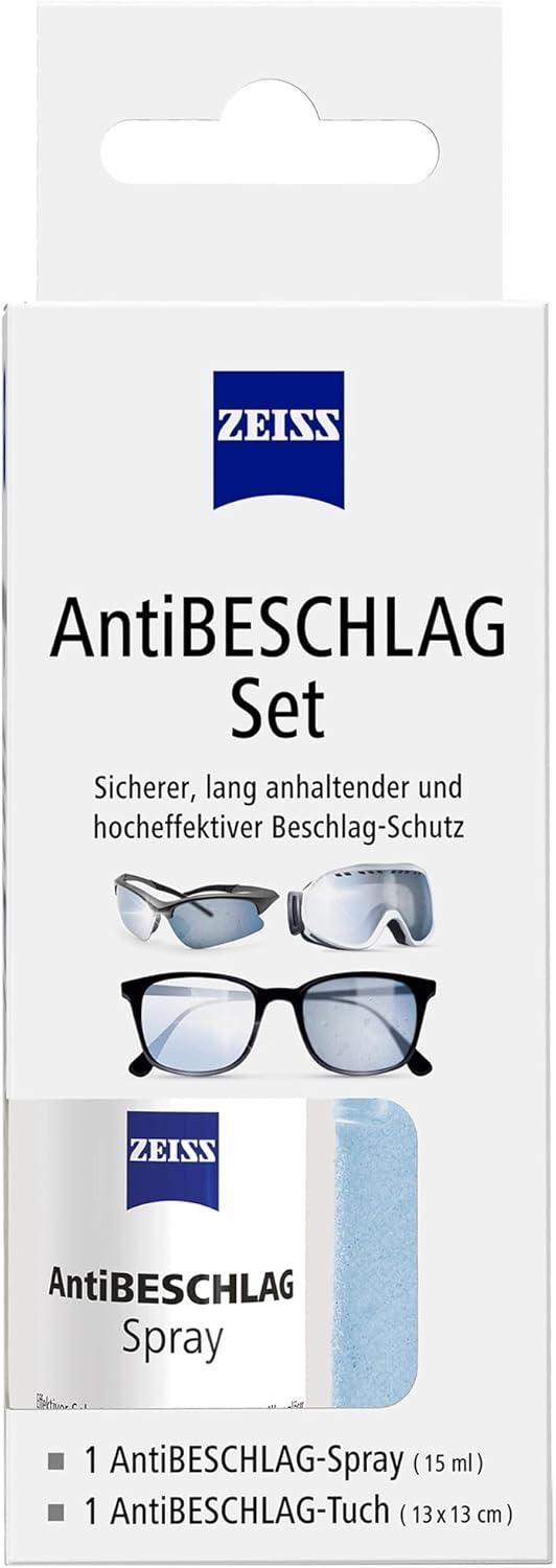 Antibeschlagspray für Brillen Produktbild – Spray und Tuch gegen Beschlagen