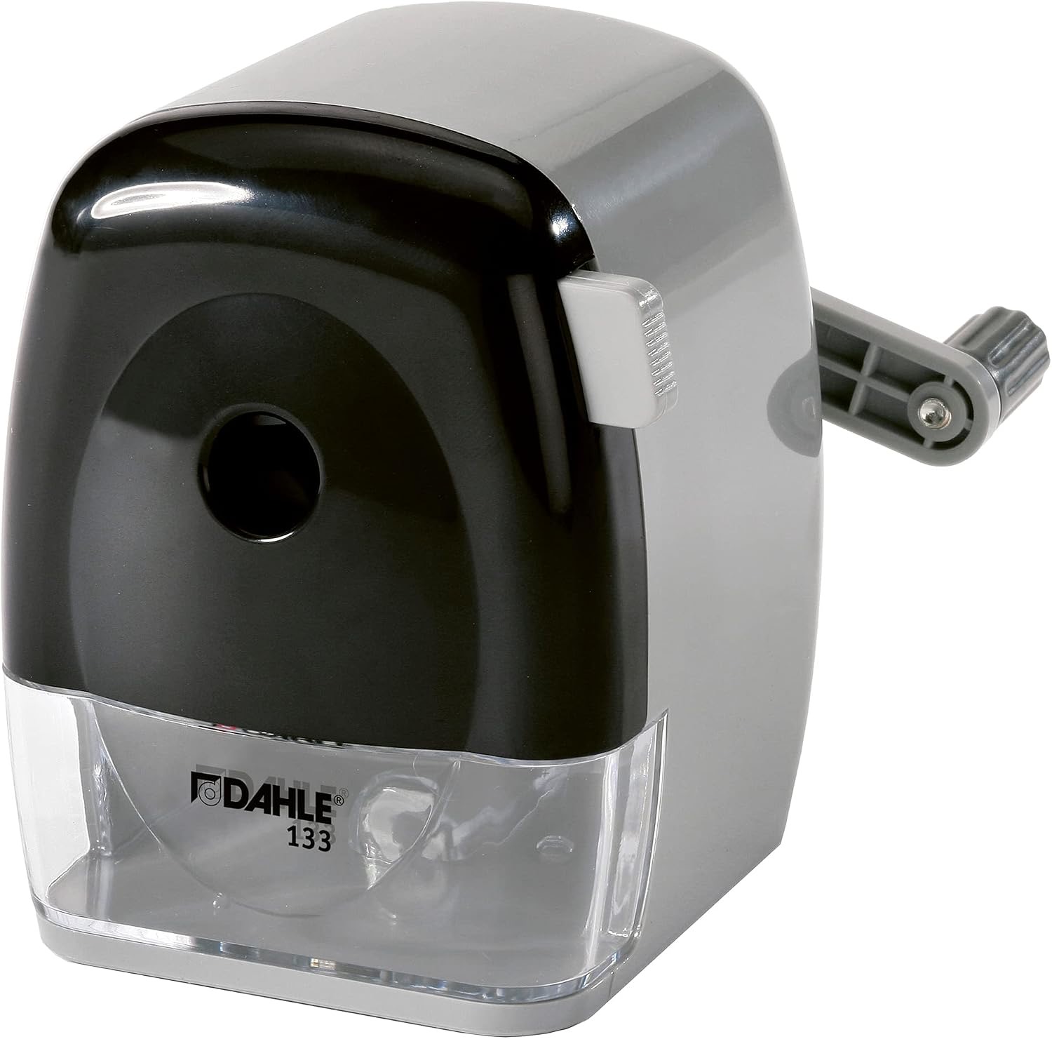 Anspitzer mit Kurbel – Testsieger Dahle 133 Manuelle Spitzmaschine (Anspitzer für Stiftdurchmesser bis 11,5 mm) grau/sch