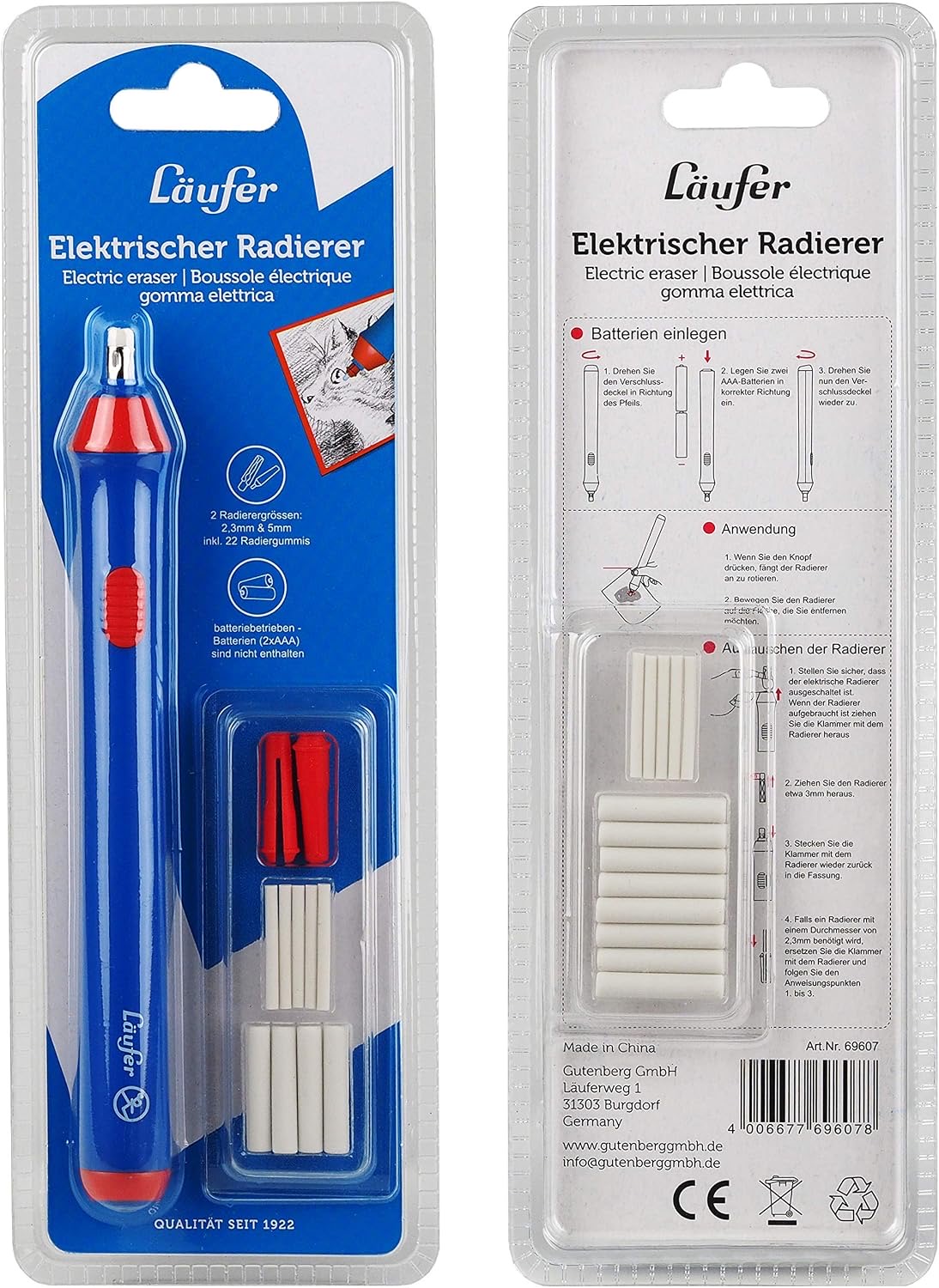 Läufer 69607 Elektrischer Radiergummi