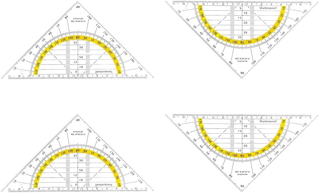 Geodreiecke – Testsieger KZTHA 4 Stück Geodreieck, 16 cm