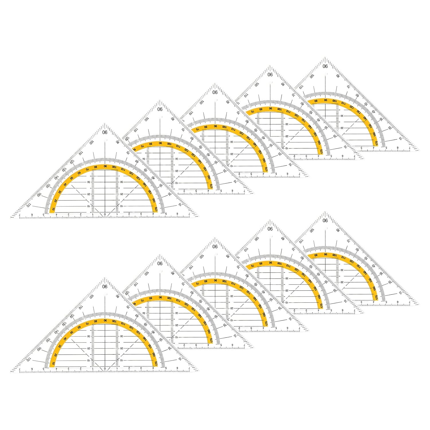 prota 10 Stück Geometrie-Dreieck, transparent