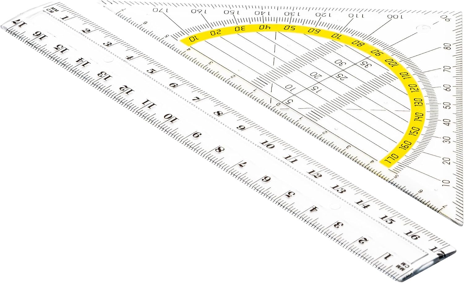 TSI Geometrie-Set, Lineal 17 cm und Geodreieck 16 cm