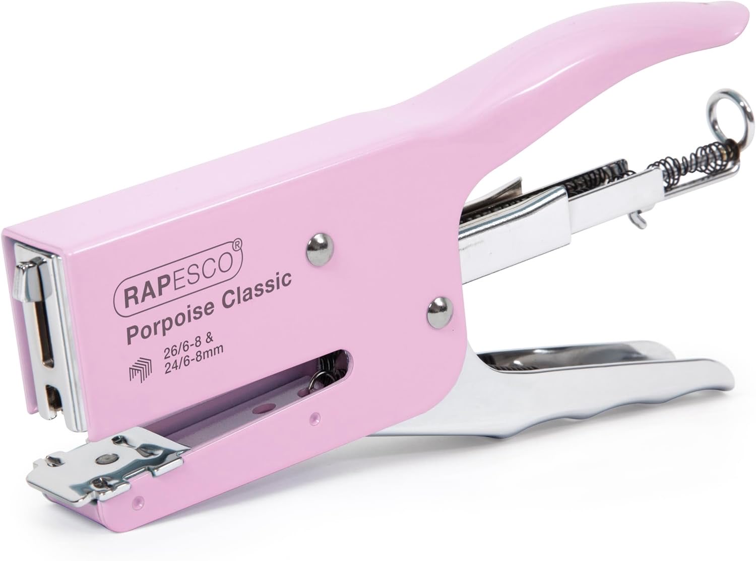 Rapesco 1345 Porpoise Classic Heftzange, 45 Blatt, Rosa
