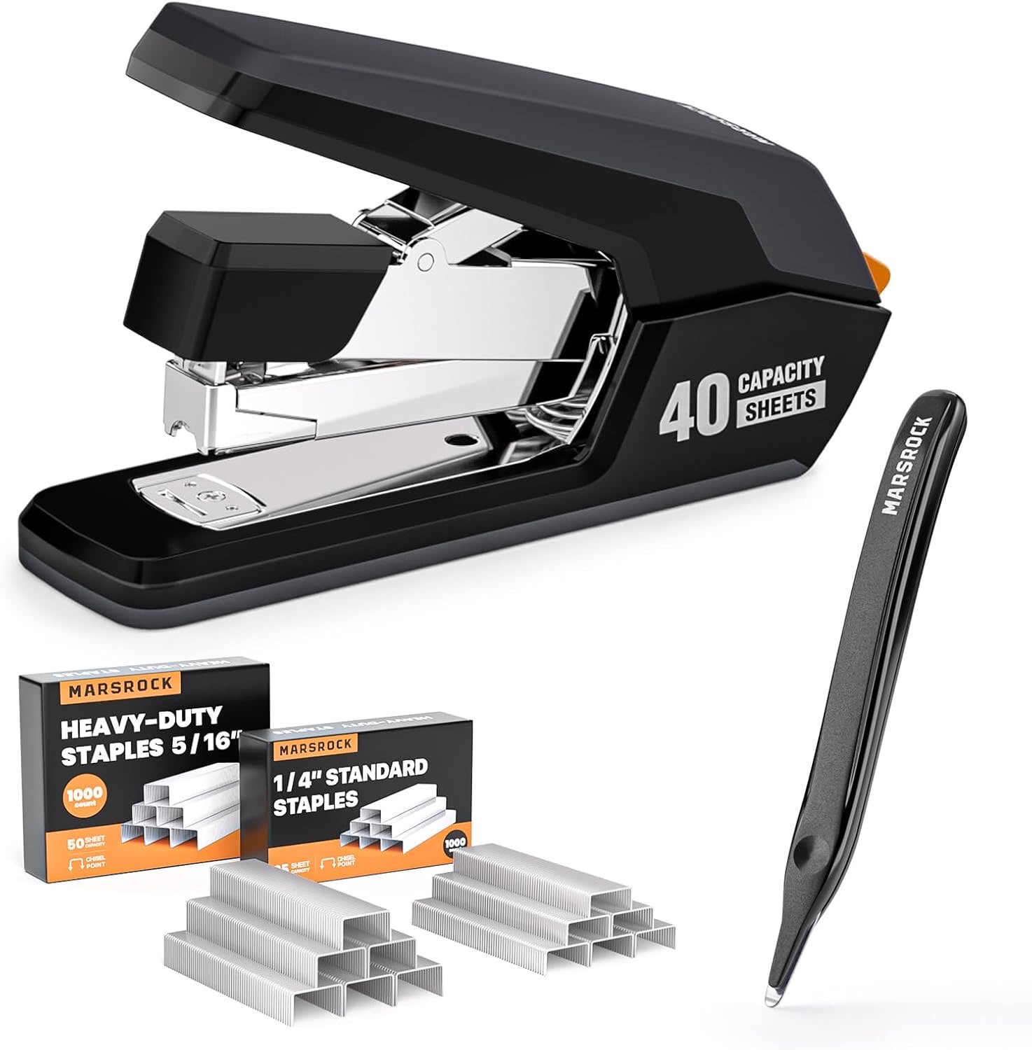 Marsrock Hefter, 40 Blatt, 2.000 Klammern, Schwarz