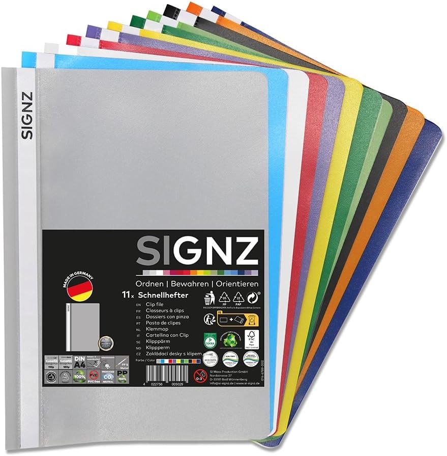 SIGNZ Schnellhefter A4, 11 Farben