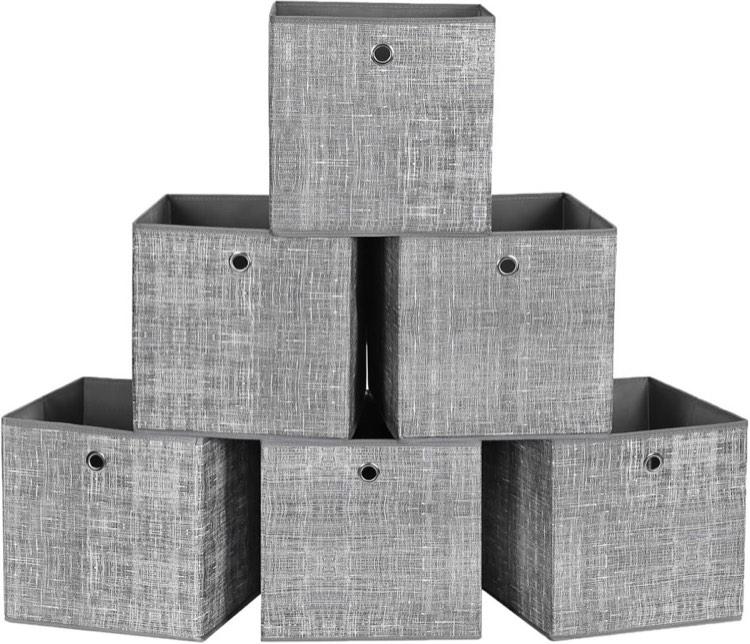SONGMICS Faltbox 6er 30×30×30 grau