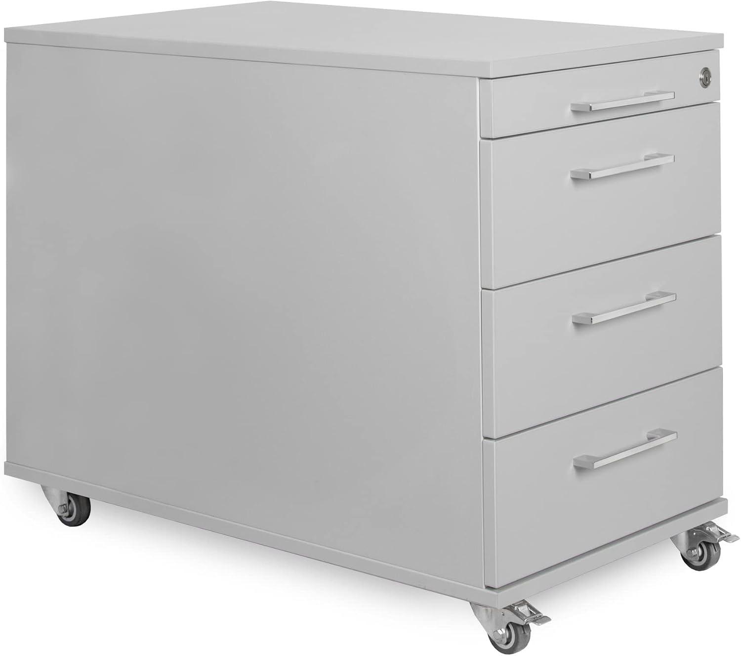 Eigentlich Rollcontainer 80 cm tief Lichtgrau