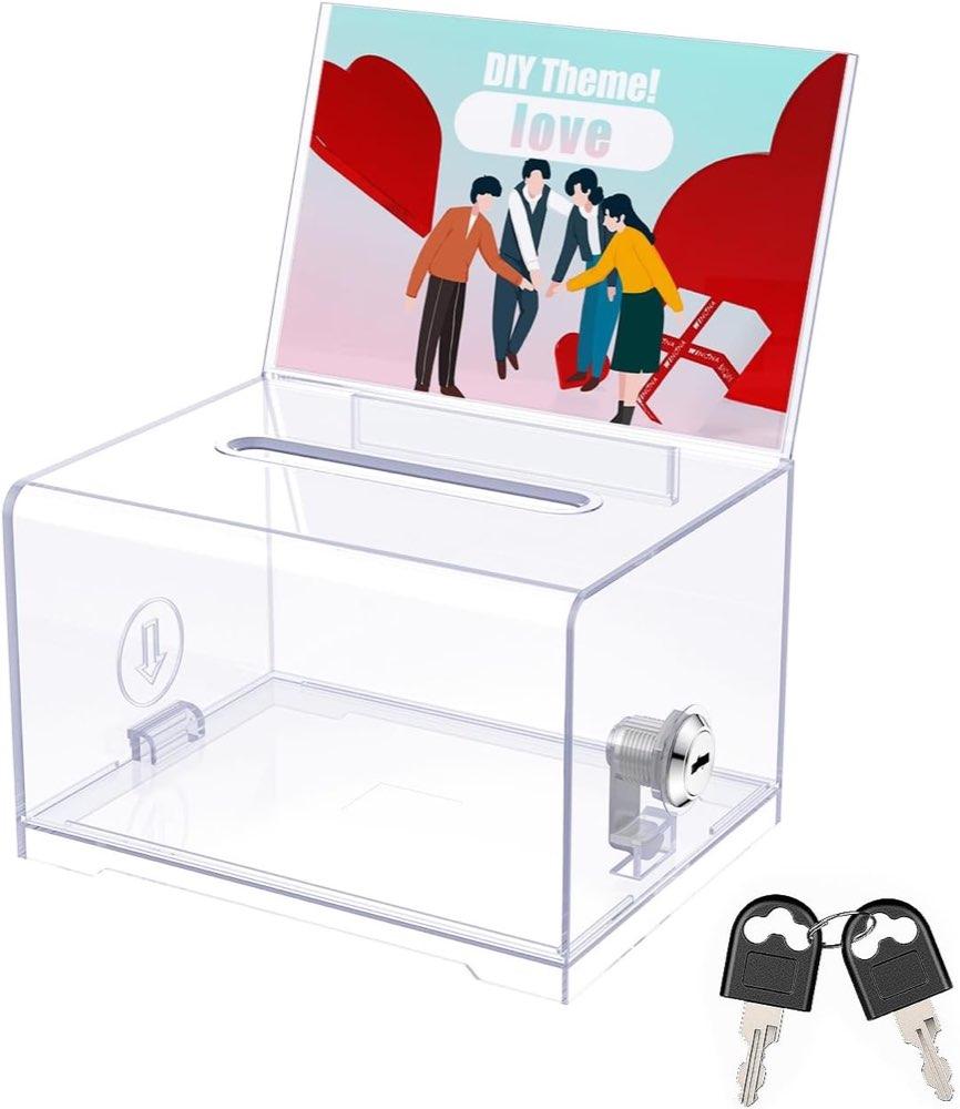 Uniclife Acryl-Spendenbox klar – Schloss & Display