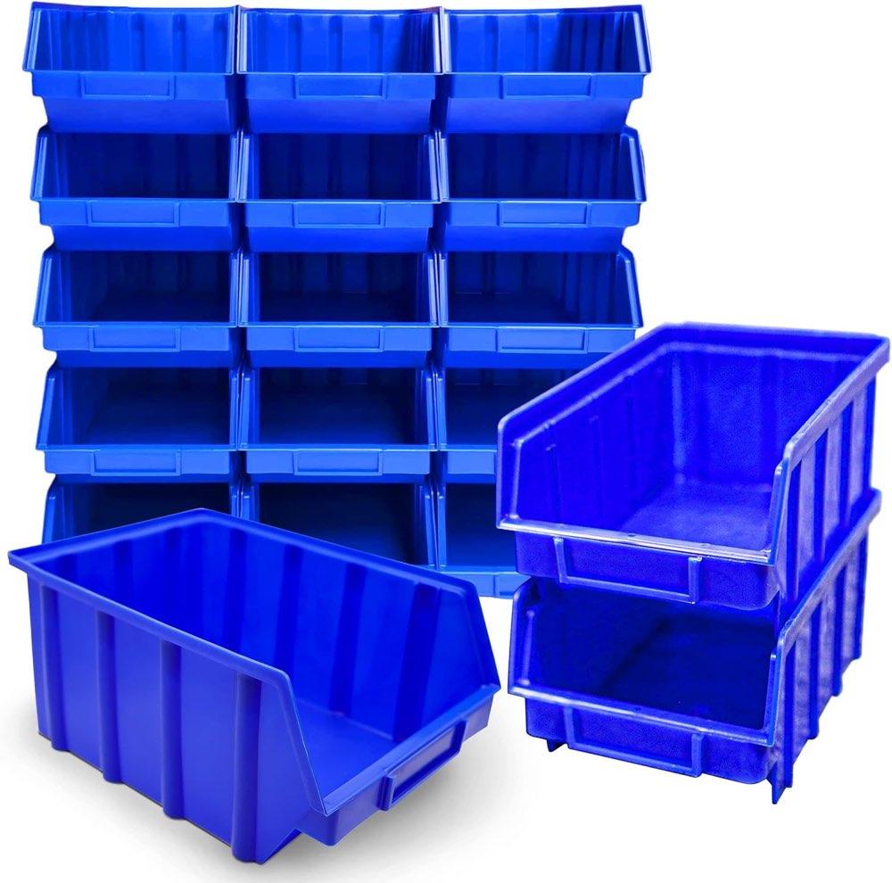 HSM 15× Stapelboxen – Größe 4, Blau