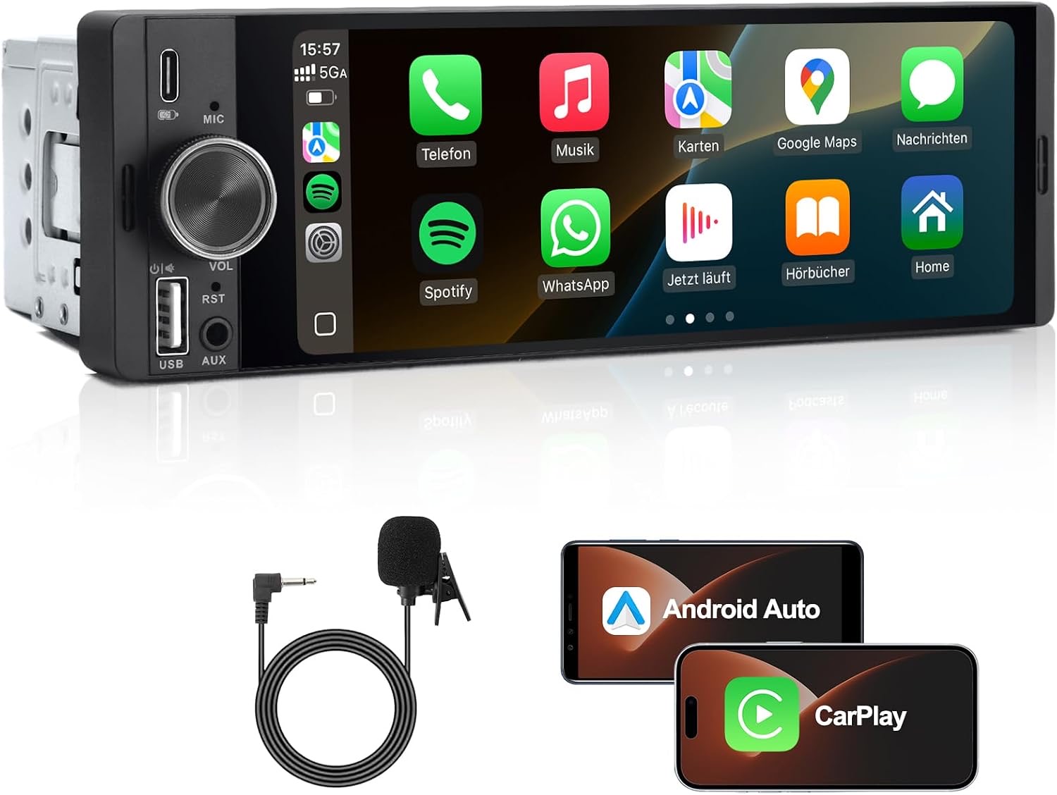 MRSXWPY 1-DIN Autoradio 6,36 Zoll (70,99 €)