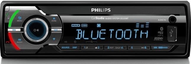Philips CE235BT Car Radio Bluetooth + EDR - Autoradio, Freisprecheinrichtung, MP3-Player und USB/SDHC, Equalizer, Digitales Auto-Tuning, Plug & Play (FM/AM)