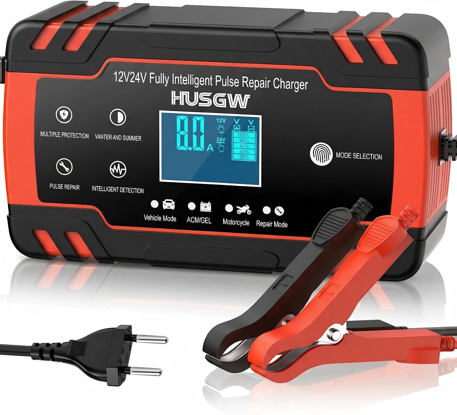 8A 12V/24V Autobatterie Ladegerät,mit automatischer Abschaltung