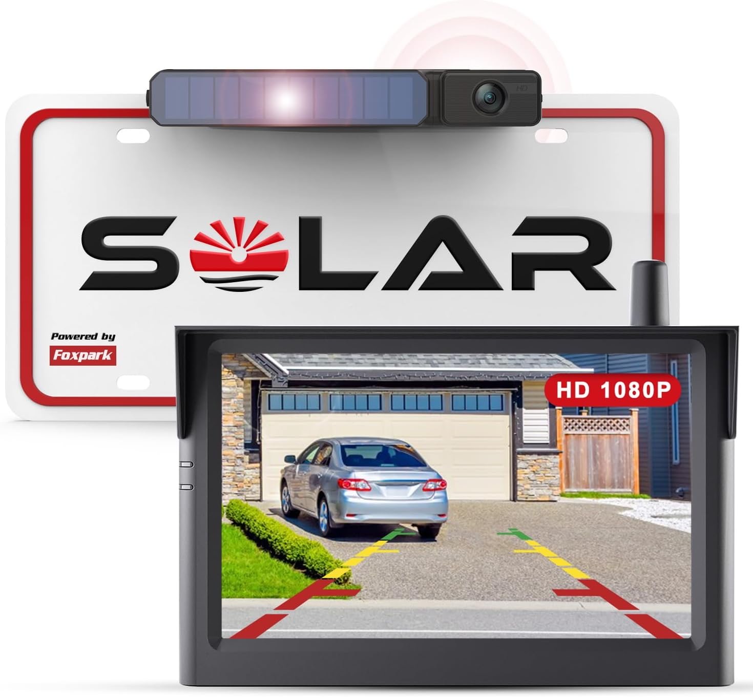 Foxpark Foxpark Solar Kabellos Digital Rückfahrkamera Set mit 5" Monitor 1080P