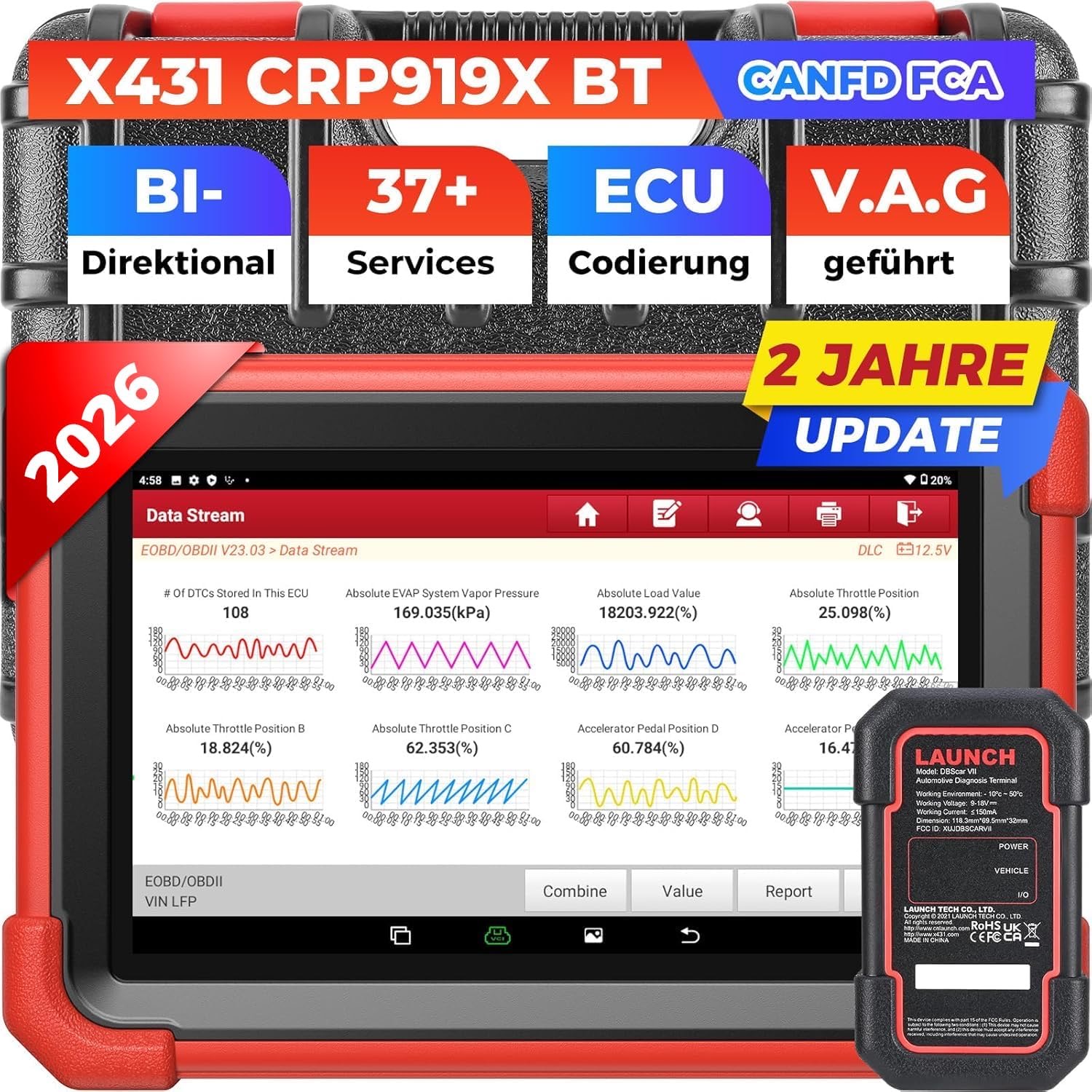 LAUNCH X431 CRP919X BT (45+ Dienste)