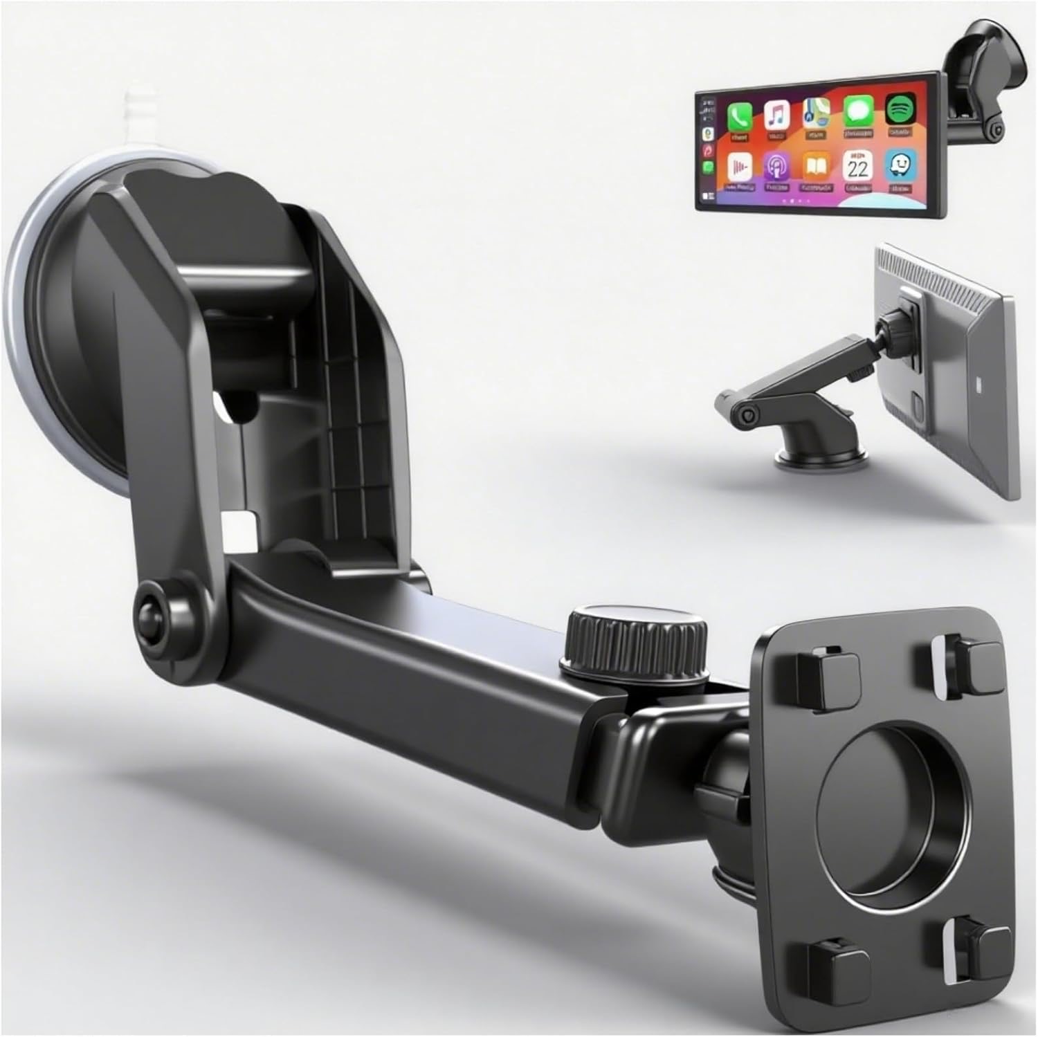 Flexibel Armaturenbrett Halterung für Wirelss Apple Carplay Bildschirm , Saugnapf Halterung für Car Play Tragbares Autoradio, Windschutzscheibe Halterun für Tragbares Autoradio Navigationsgeräte