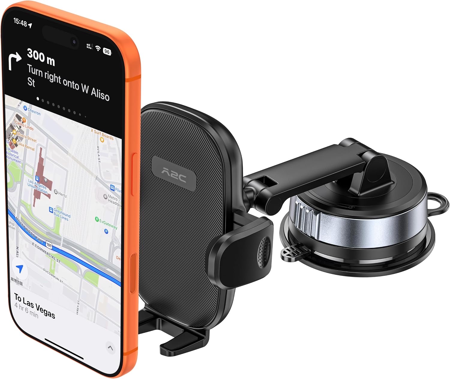 APPS2Car Handyhalterung Auto, Starker Vakuum-Saugnapf für Armaturenbrett & Windschutzscheibe, Anti-Shake Doppelarm, 360° Verstellbare Universelle Smartphone Halterung