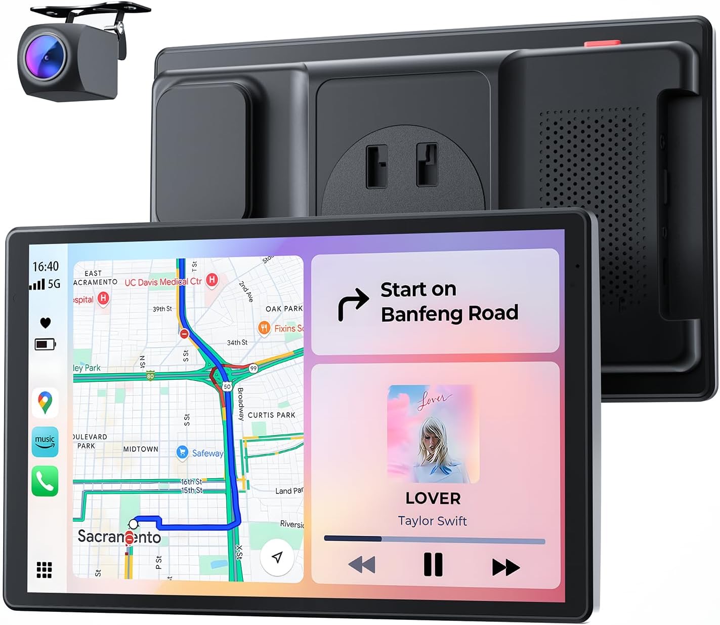 Krunia 8" Tragbares Carplay Display für Apple CarPlay & Android Auto, OTA