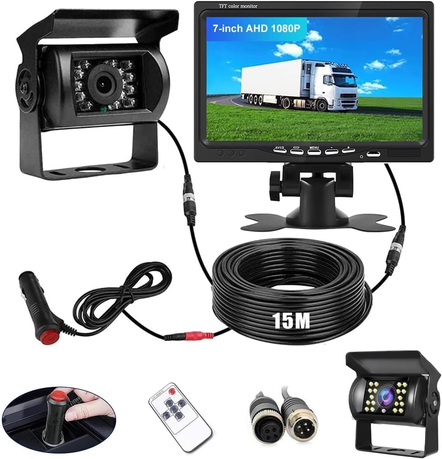 ANDUBEST Rückfahrkamera-Set 7″ 15 m