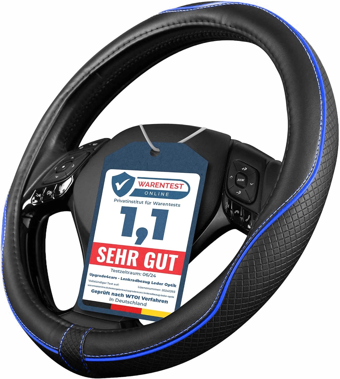 Upgrade4cars Upgrade4cars Lenkradbezug Blau, 37–38 cm