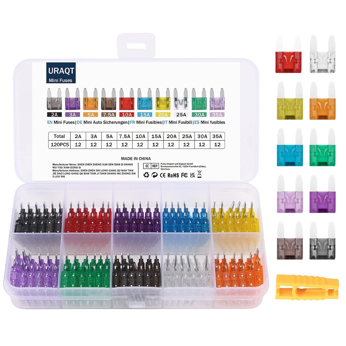 URAQT URAQT 120 Stück Mini-Sicherungen