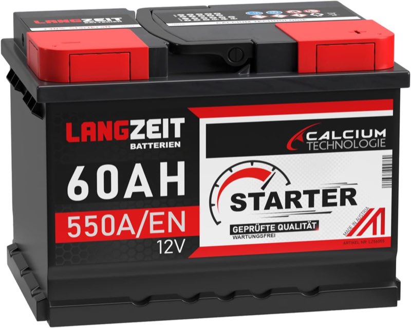 LANGZEIT 60 Ah 550 A EN – Testsieger Autobatterie 60 Ah
