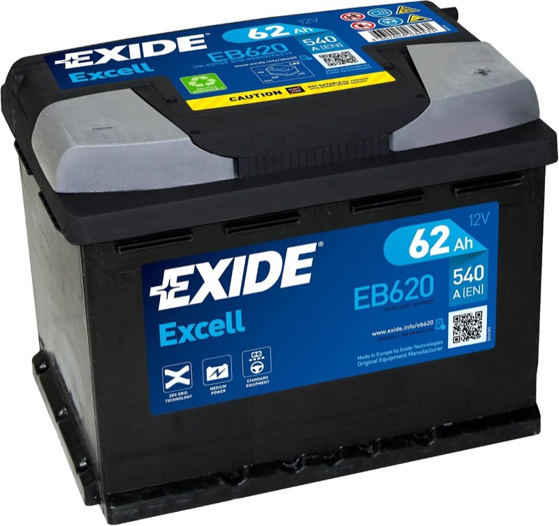 EXIDE EB620 62 Ah 540 A – Testsieger Autobatterie 62 Ah
