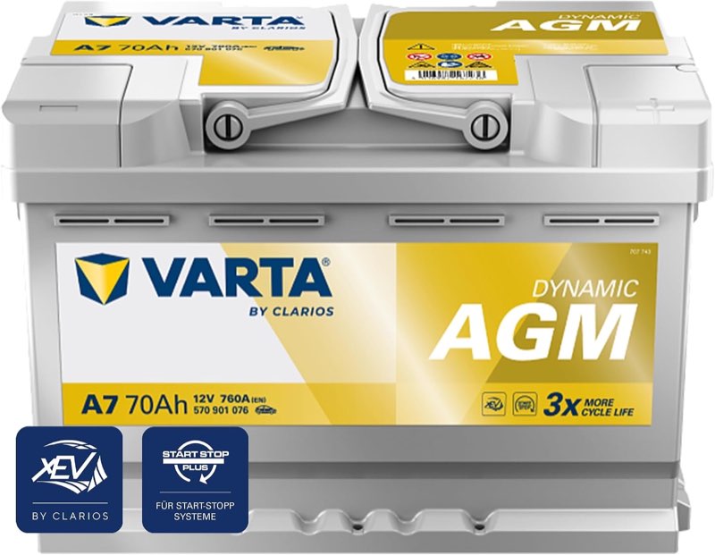 VARTA Automotive DYNAMIC AGM (A7) 12V 70Ah 760A