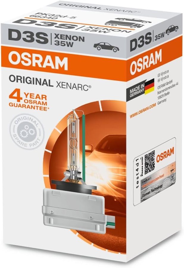 Osram Xenarc Original D3S 66340, 1 Stück – Testsieger D3S-Xenon-Brenner