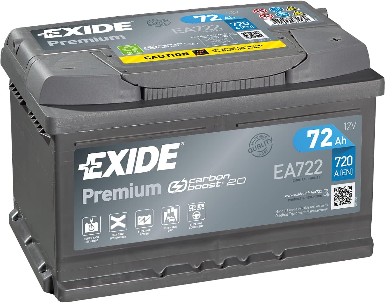 Exide EA722 Premium 72 Ah