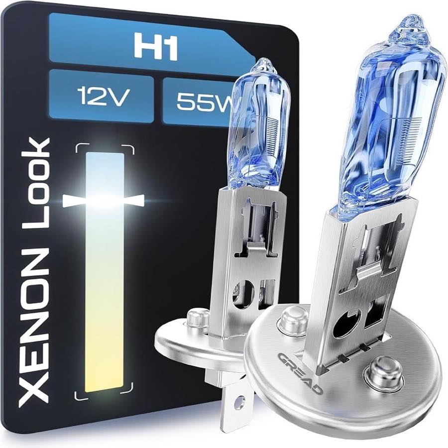 Gread Gread - 2x H1 Halogen Birne Xenon Optik - superweiss - 8500k 55W - E-Prüfzeichen