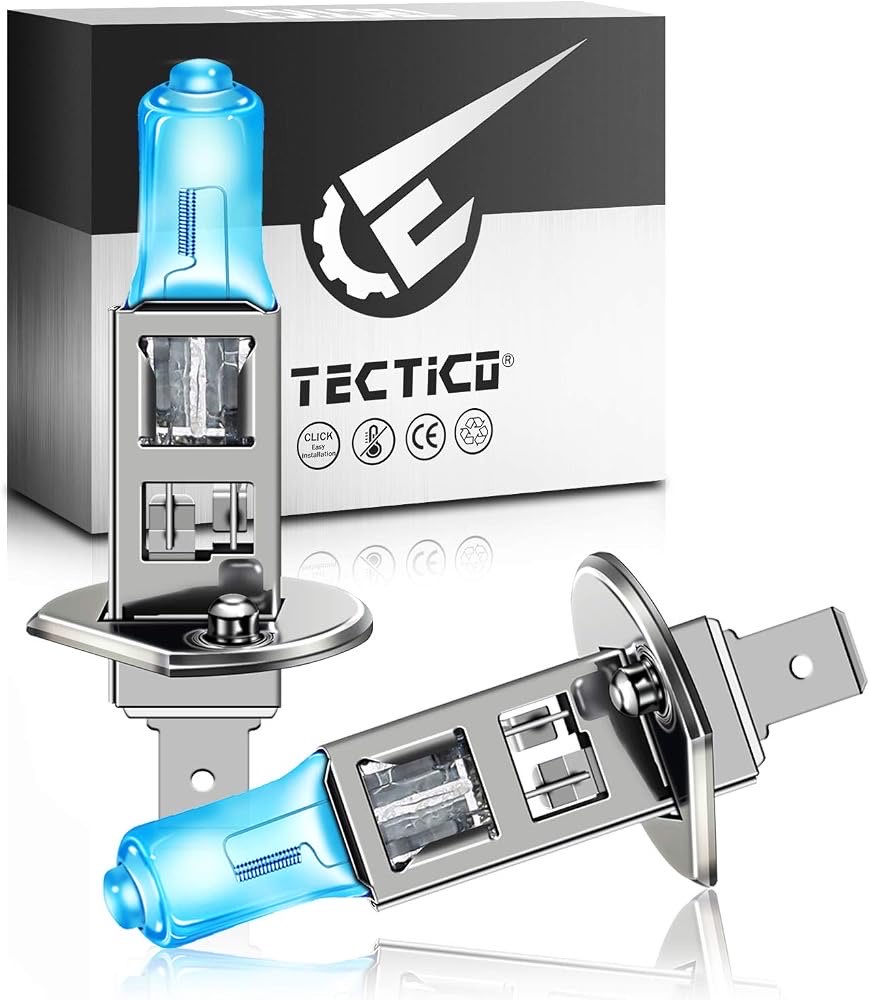 H1 P14.5s Fernlicht Halogen Birne 12V 55W Warmweiß +130% Ultra Heller Abblendlicht Nebelscheinwerfer Auto Glühbirne Ersatz, 2 Stücke