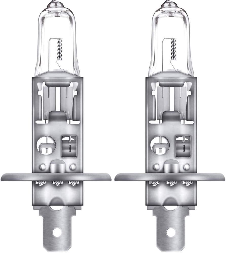 Osram NIGHT BREAKER SILVER H1, +100% mehr Helligkeit, Halogen-Scheinwerferlampe, 64150NBS-2HB, 12V Pkw, Hängebox (2 Lampen)