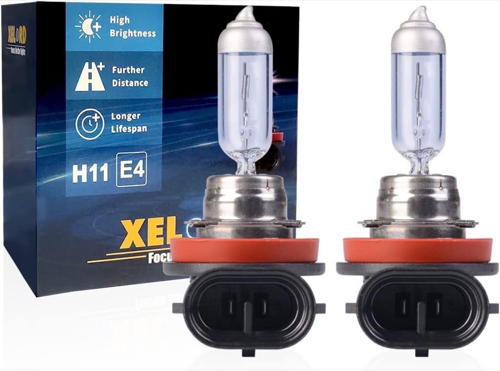 XELORD H11 Halogen Scheinwerferlampe 55W 12V E-Prüfzeichen, 2 Stück