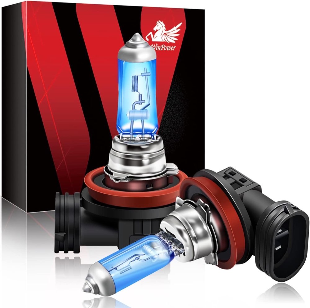 WinPower H11 55W Halogen Nebelscheinwerfer Scheinwerferlampen 5000K Warmweiß Superhelle Fernlicht/Abblendlicht Scheinwerferlampe 12V Auto, 2 Stück