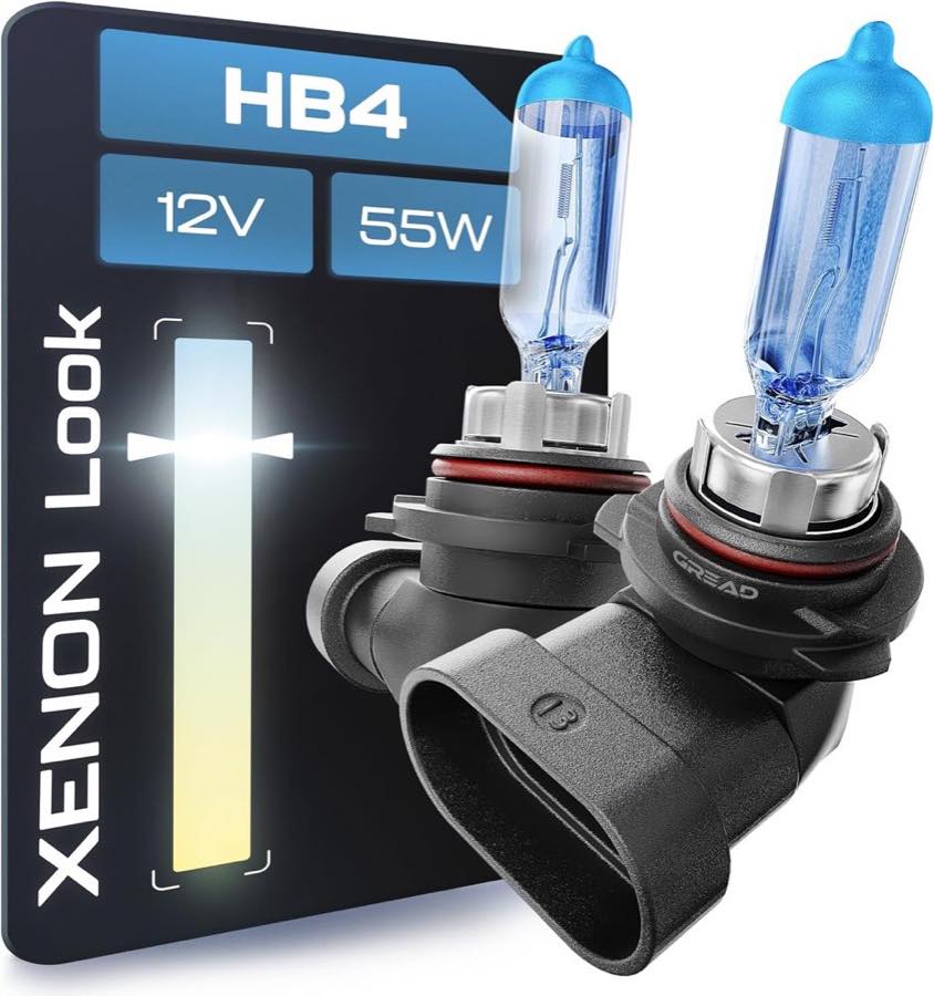 Gread - 2x HB4 Halogen Leuchte in Xenonoptik - white - 8500k 55W - eintragungsfrei