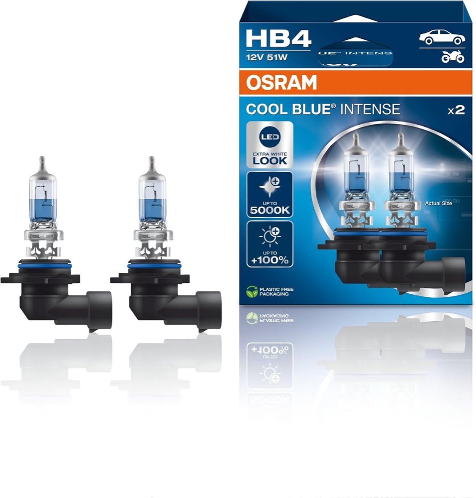 Osram Osram COOL BLUE INTENSE HB4, +100% mehr Helligkeit, bis zu 5.000K, Halogen-Scheinwerferlampe, LED-Look, Duo Box (2 Lampen) - Produktbild