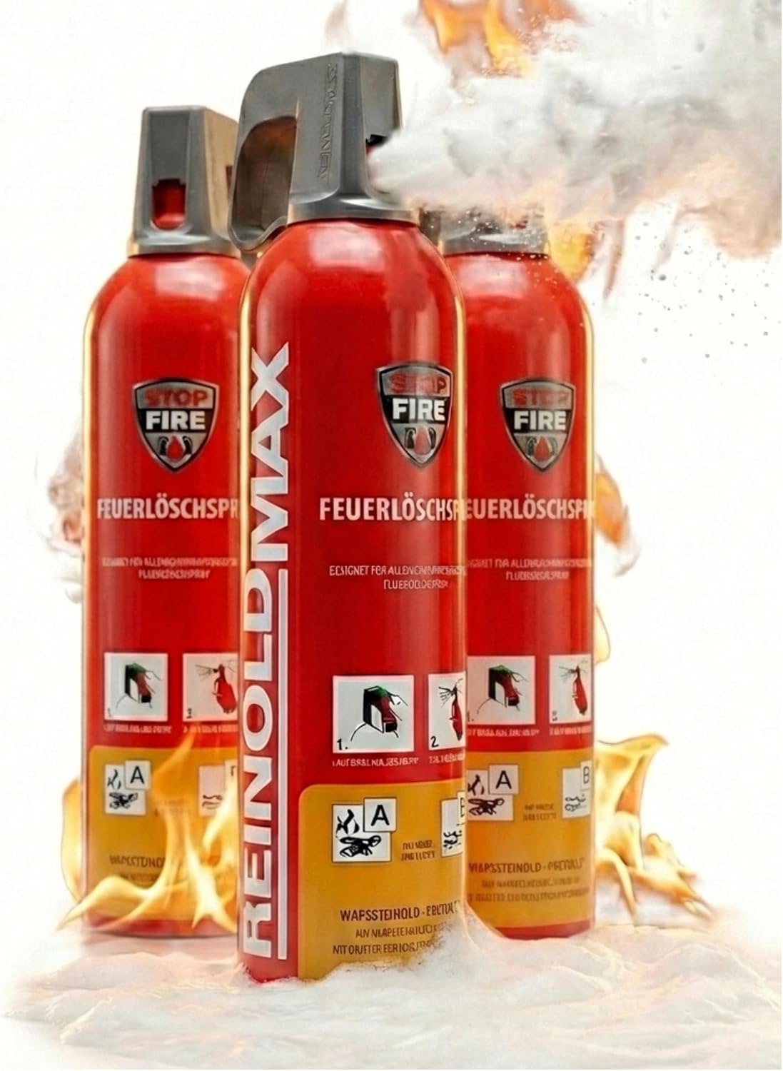 Xenotec Feuerlöscher - Löschspray 3x750 ml - Feuerlöscher Auto - Küche, Haushalt, Auto Feuerlöscher Schaum - Schaumlösch