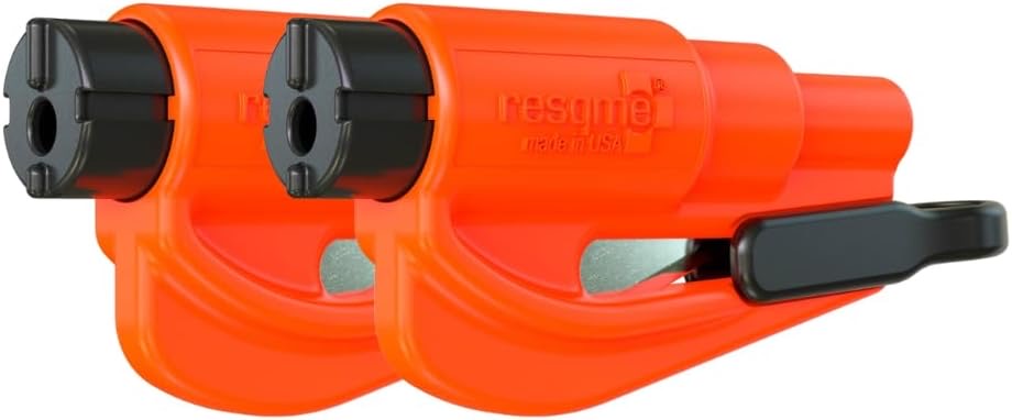 Resqme GBO-RQMTWIN-ORANGE Das Rettungswerkzeug als Schlüsselanhänger, Orange, 2er-Set