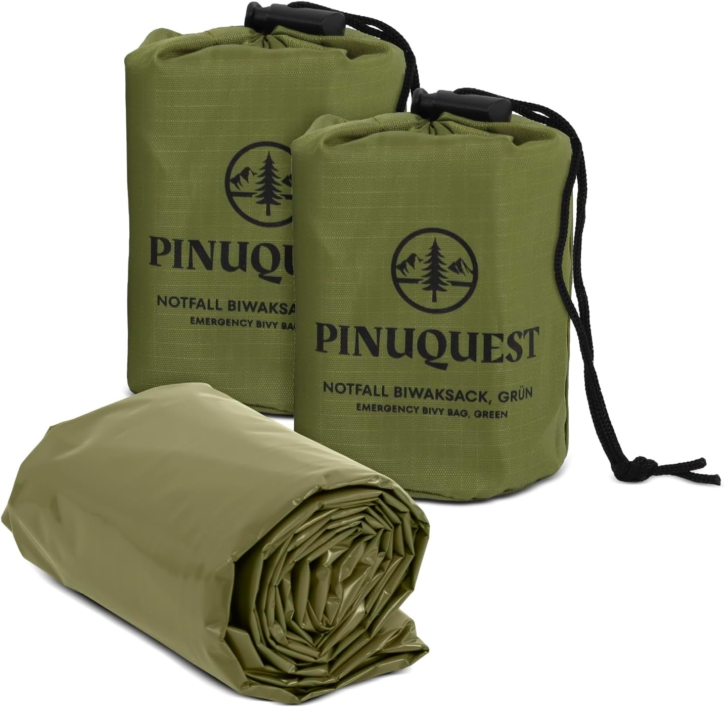 PINUQUEST Notfall Biwaksack 2er Grün/Orange