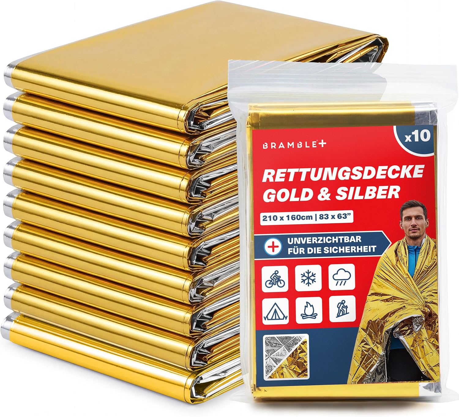 Testsieger Bramble Rettungsdecken 10er-Pack