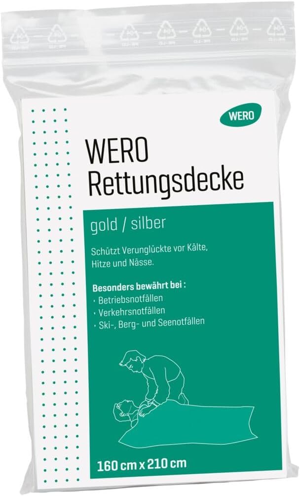 WERO Rettungsdecke Gold/Silber 160 x 210 cm