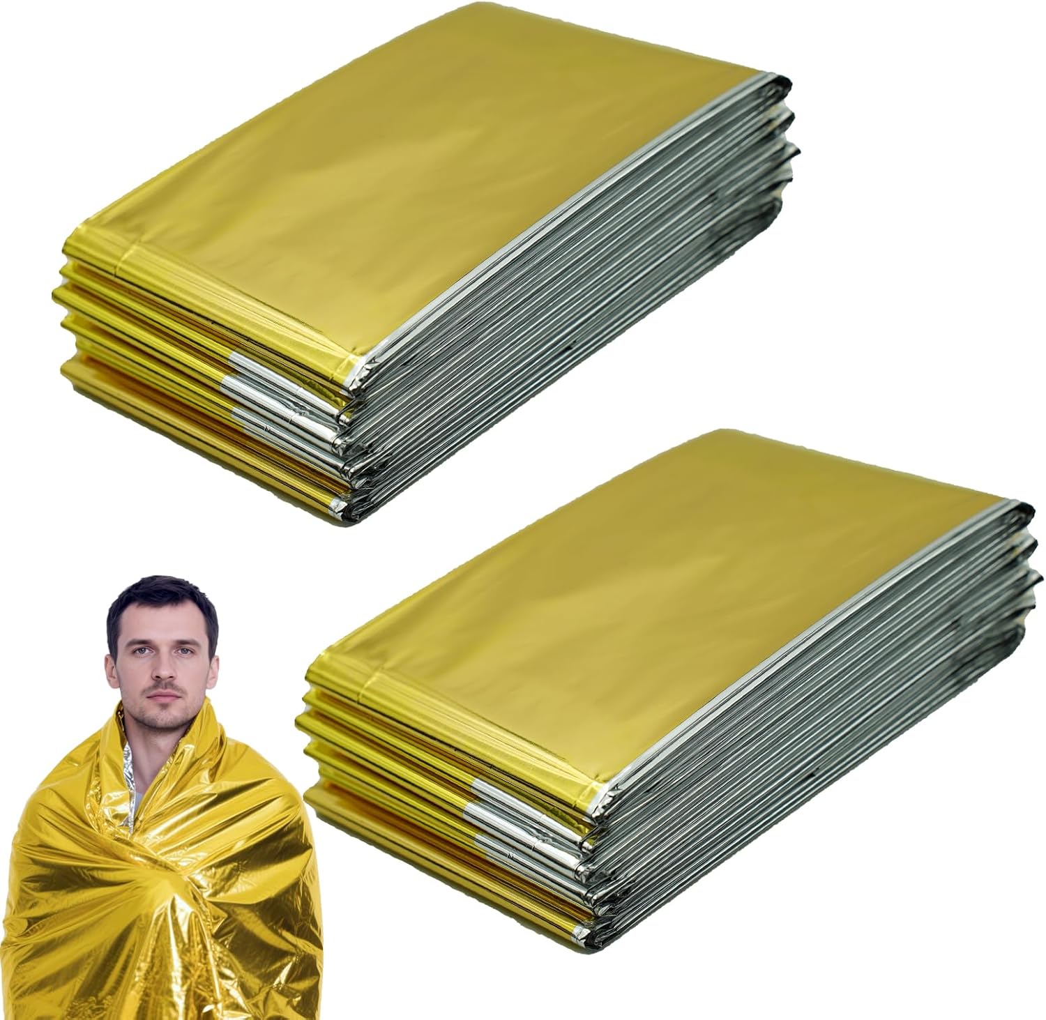 Rettungsdecke Gold/Silber 210x160cm Rettungsfolie Wärmedecke Erste Hilfe Wärmefolie Emergency Blanket