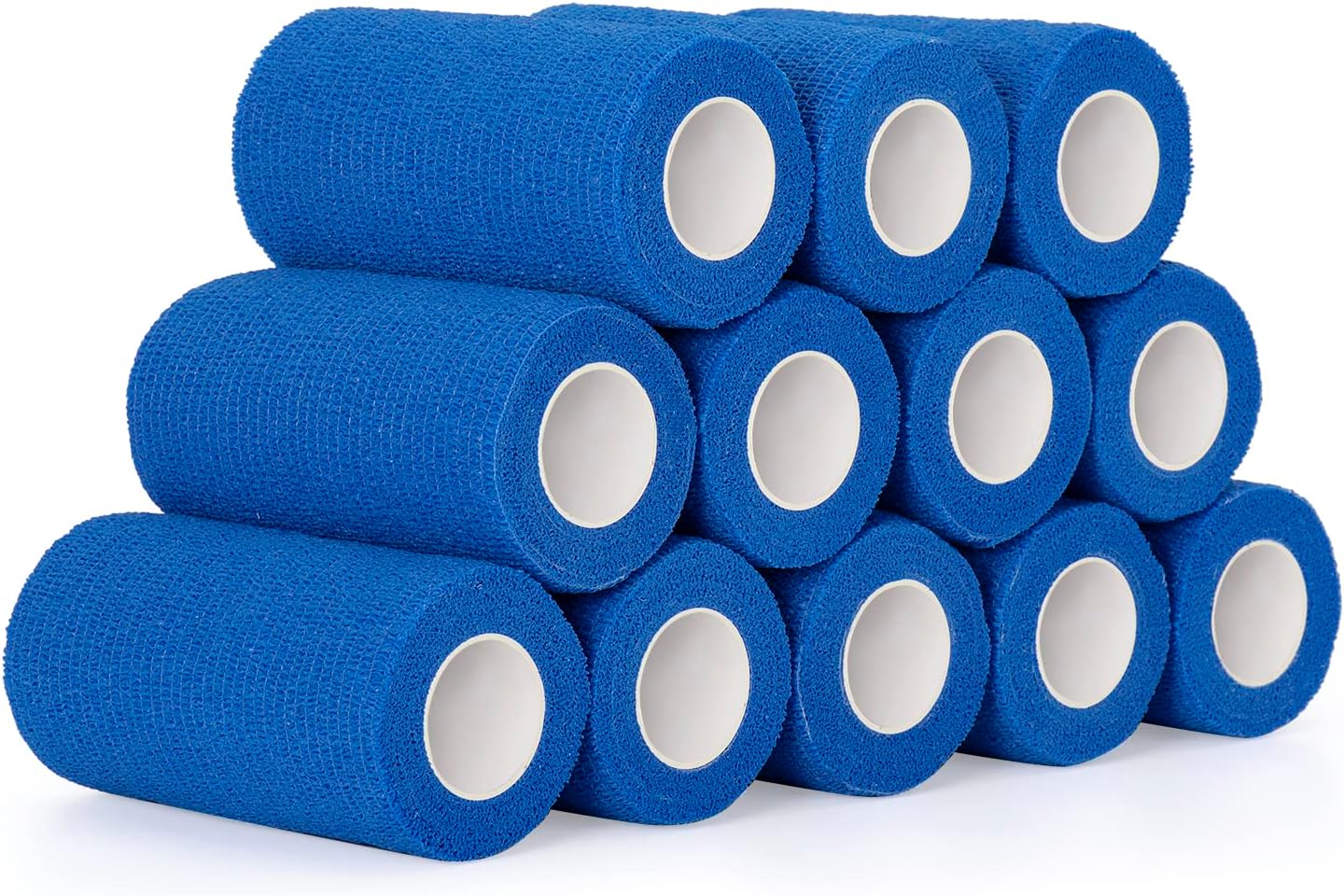 12 Rollen Selbstklebender Verband 10cm Kohäsive Bandage (Blau)
