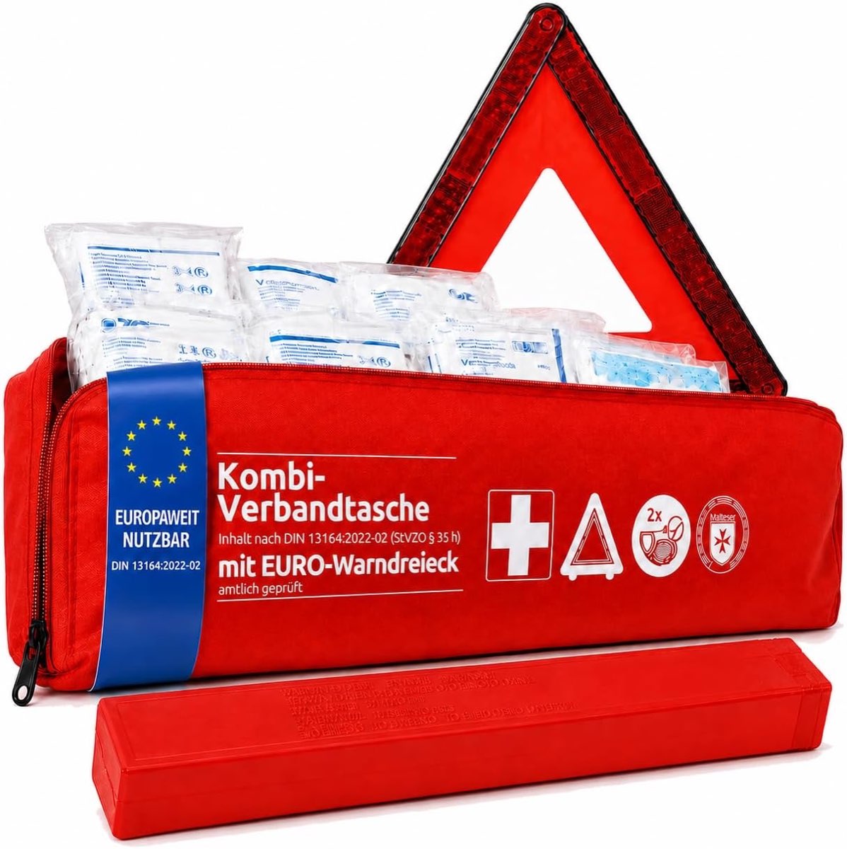 AD Tuning Erste-Hilfe-Set mit Warndreieck - Verbandtasche DIN 13164, StVZO-konform