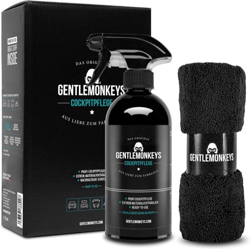 GENTLEMONKEYS Cockpitpflege Auto (500ml) - Inkl. Microfasertuch - Innenraum