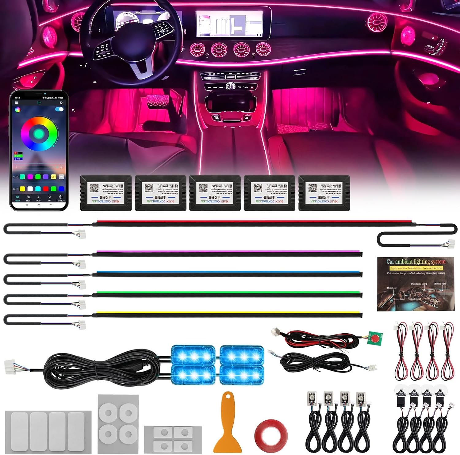 Defvnsy 17-in-1 RGB Ambientebeleuchtung
