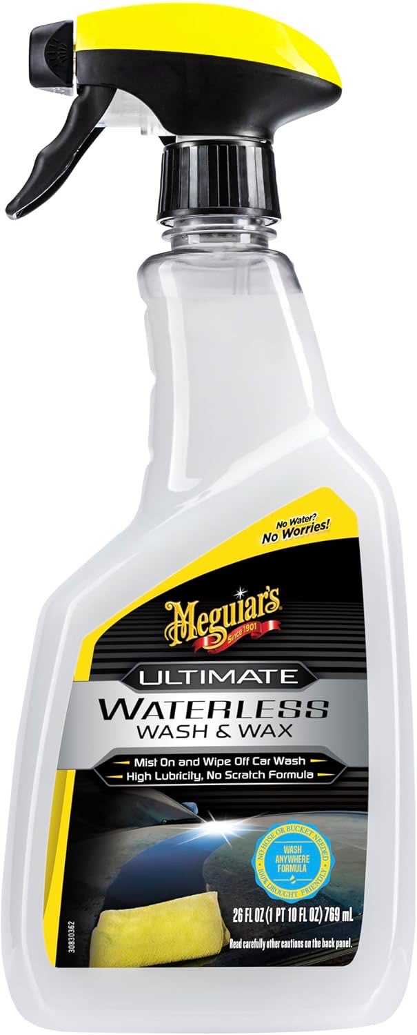 Meguiar's Ultimate Wash & Wax Anywhere 768 ml – Testsieger Autowäsche ohne Wasser