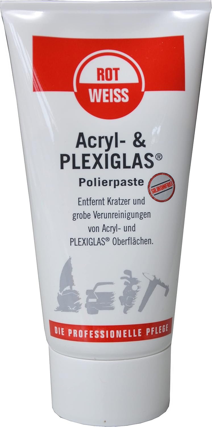 ROTWEISS 5350 Acryl- und Plexiglas-Polierpaste (150 ml)
